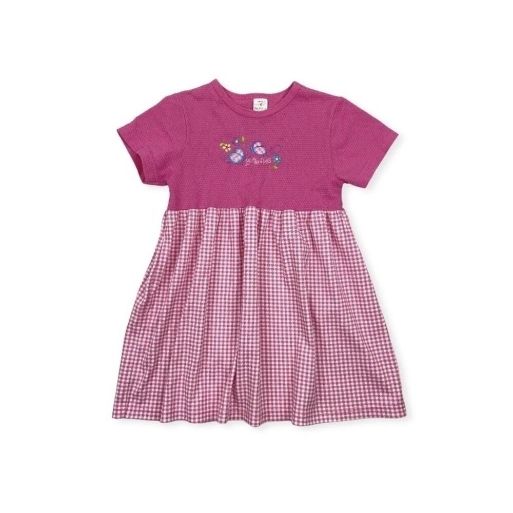 •Vintage• Healthtex Knit Dress with Butterflies in Pink Gingham